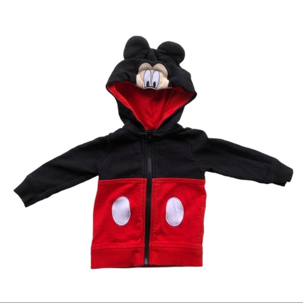 Disney Mickey Mouse Zip Hoodie w/Ears Size 0/3m